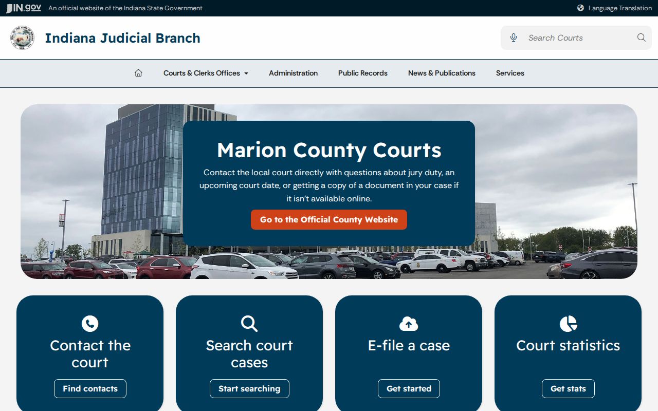 Marion County court docket Indiana Judicial Branch page