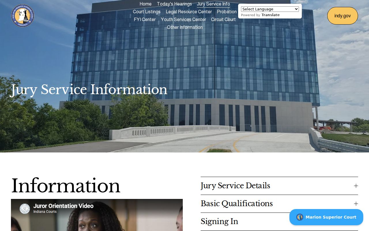 Marion County court docket and jury service information