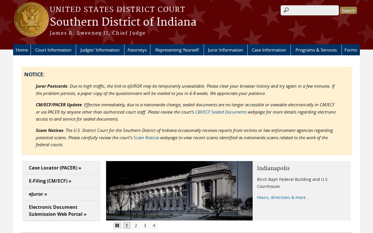 Indianapolis court docket Southern District federal court